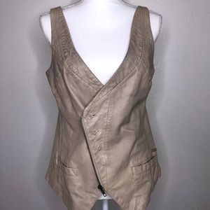 COPY - Women’s Leather Diesel Vintage Vest with Pockets